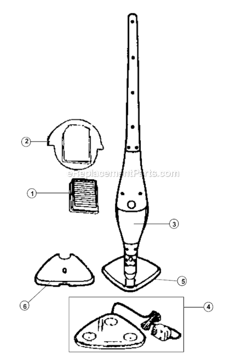Page A Diagram and Parts List for M0313 SLV Dirt Devil Hand Vacuum
